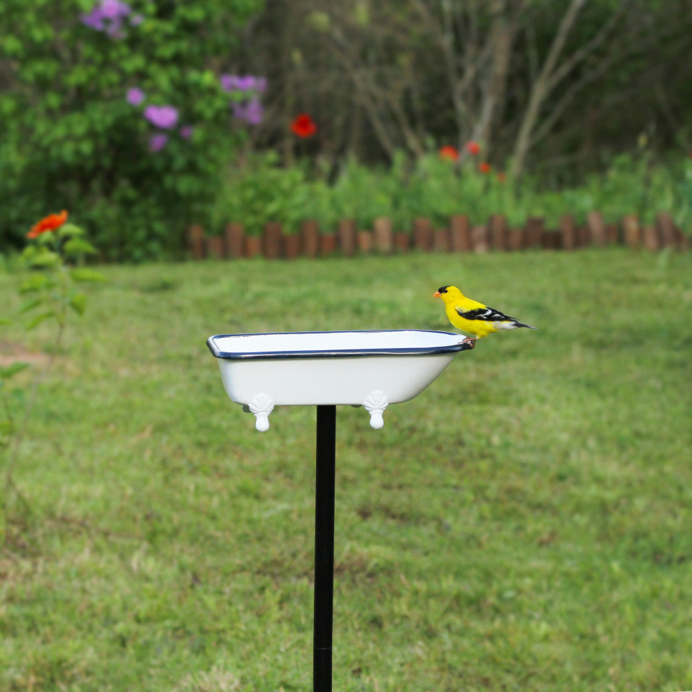 Splish-Splash Bird Bath Brass With White Finish by Good Directions