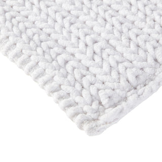 Madison Park Lasso 100% Cotton Chenille Chain Stitch Rug, White