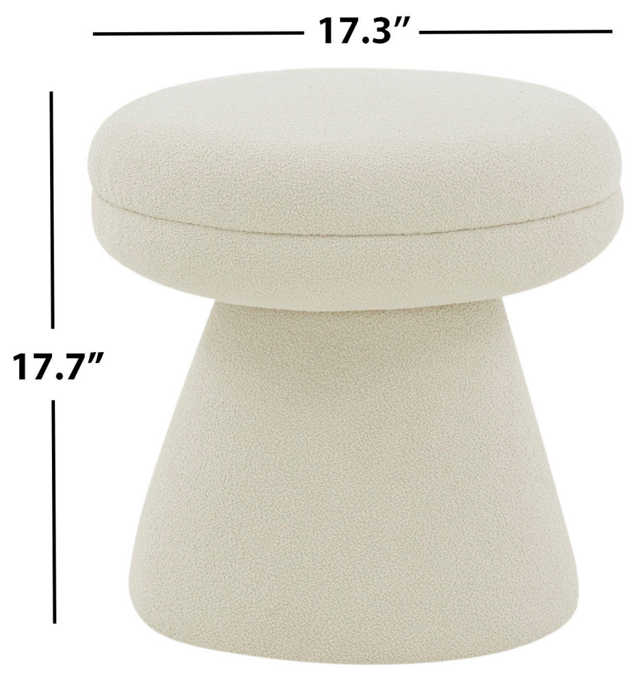 Safavieh Couture Gisella Boucle Ottoman, Taupe