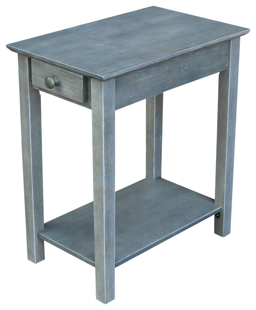 Narrow End Table, Heather Grey-Antique Washed