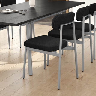 Amisco Faber Extendable Dining Table, Basalt Tfl / Silver Grey Metal