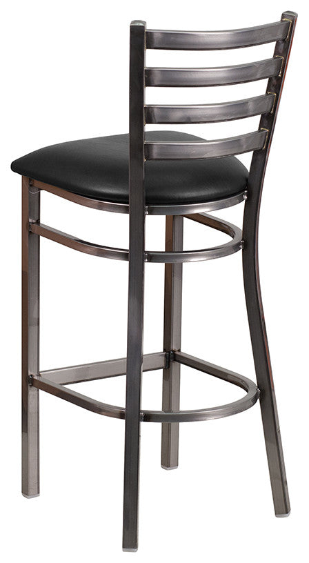 Flash Furniture Hercules 31" Ladder Back Restaurant Bar Stool in Black