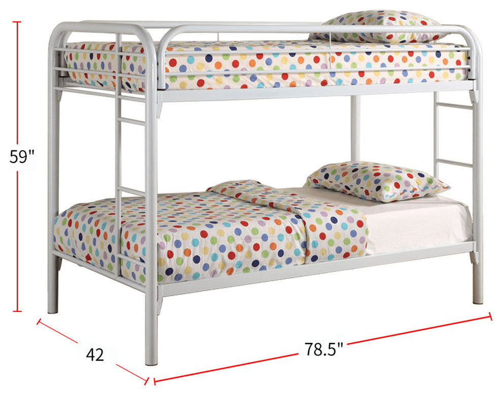 Twin Over Twin Bunk Bed, White