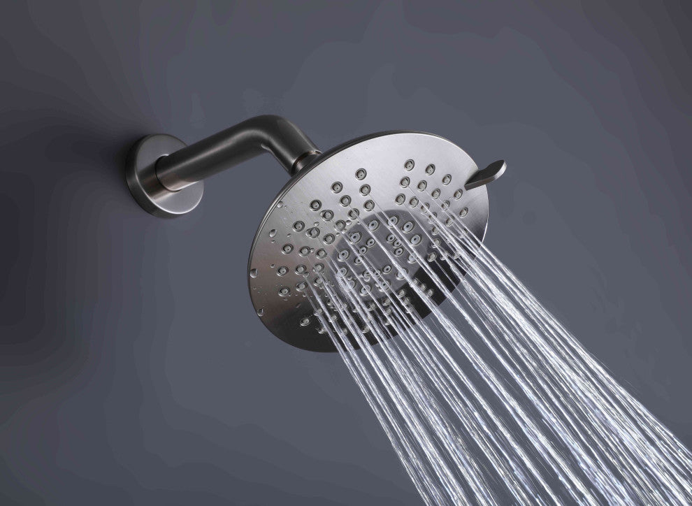 Tub and Shower Faucet Set with Rough-in Valve and Multi-function Showerhead, Bru