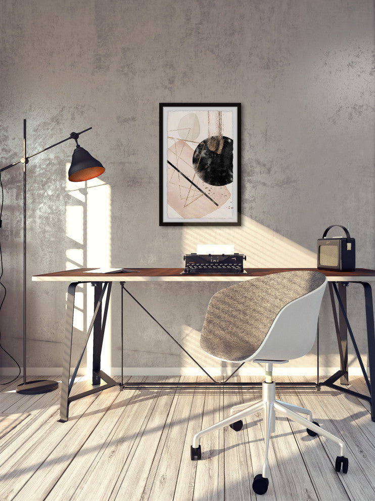 "Black Hole Collision" Framed Painting Print, 8x12