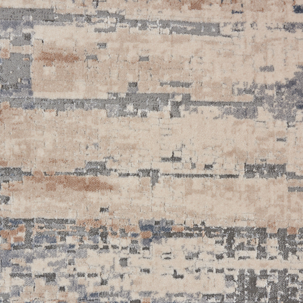 Nourison Rustic Textures 7'10" Round Beige/Grey Modern Indoor Area Rug