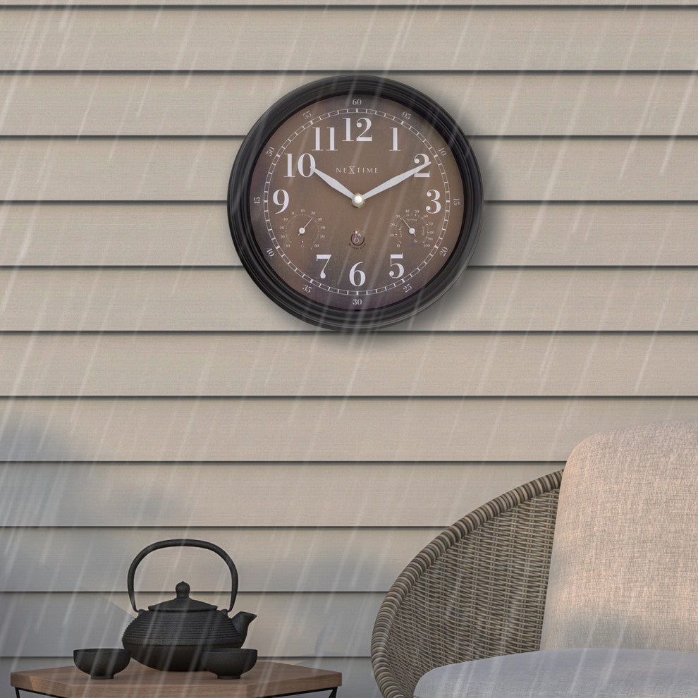Jasmine 9.25 Inch Weatherstation Outdoor Wall Clock