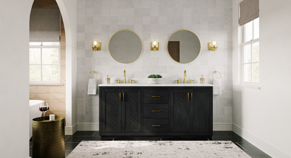 The Buchanan Bathroom Vanity, Oak, 72", Single Sink, Freestanding