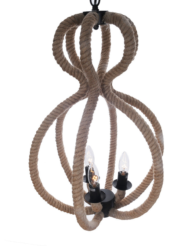 Rope Pendant Lamp, 3 Bulbs