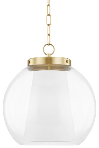 Sasha LED Pendant, Aged Brass