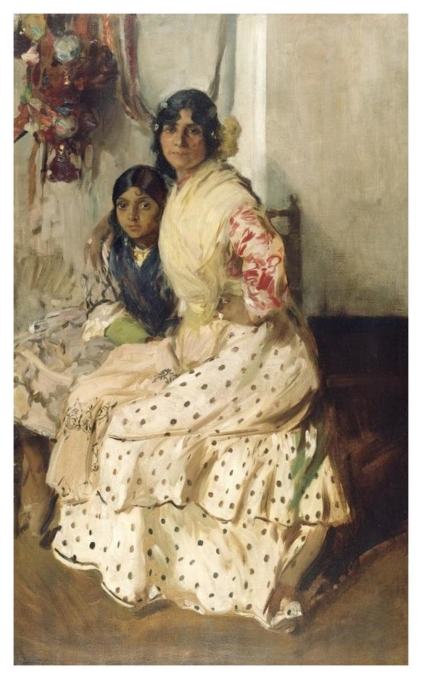 "Pepilla the Gypsy and Her Daughter" Print by Joaquin Sorolla y Bastida, 26"x42"
