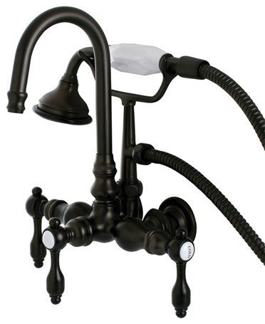 Aqua Vintage Wall Mount Clawfoot Tub Faucet, Oil Rubbed Bronze