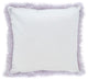 Mongolian Faux Fur Poly Filled Throw Pillow, Lavender, 18"x18"