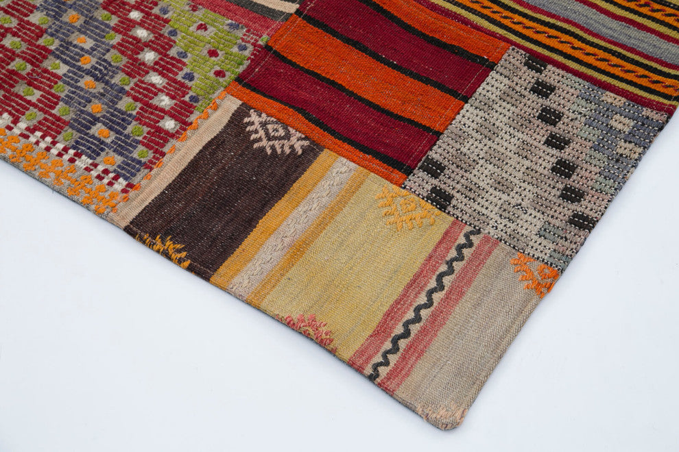 Rug N Carpet - Handmade Oriental 6' 8'' x 9' 10'' Tribal Patchwork Kilim Rug