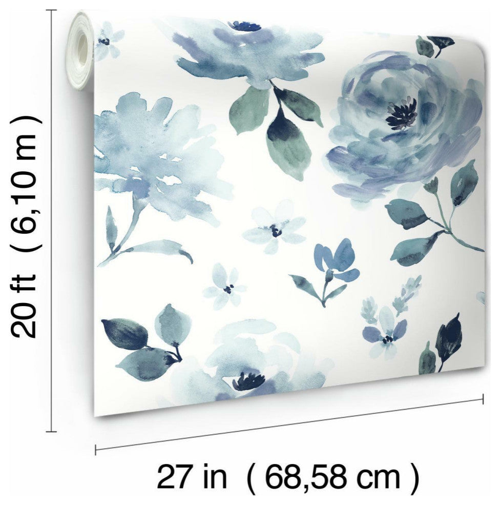 Watercolor Blooms Peel and Stick Wallpaper