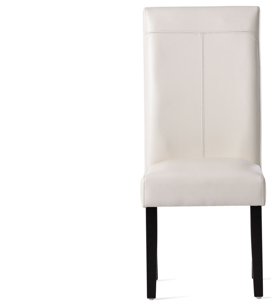 GDF Studio Emilia Pu Leather Dining Chairs, Set of 2, Ivory