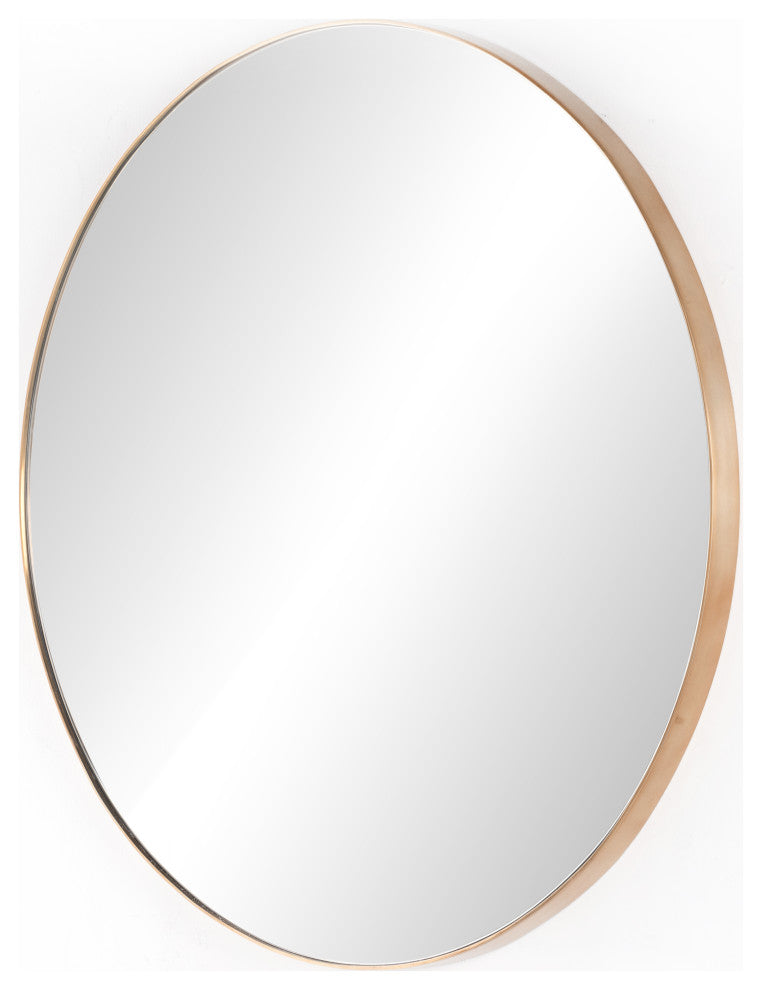 Georgina Round Mirror-Polished Brass