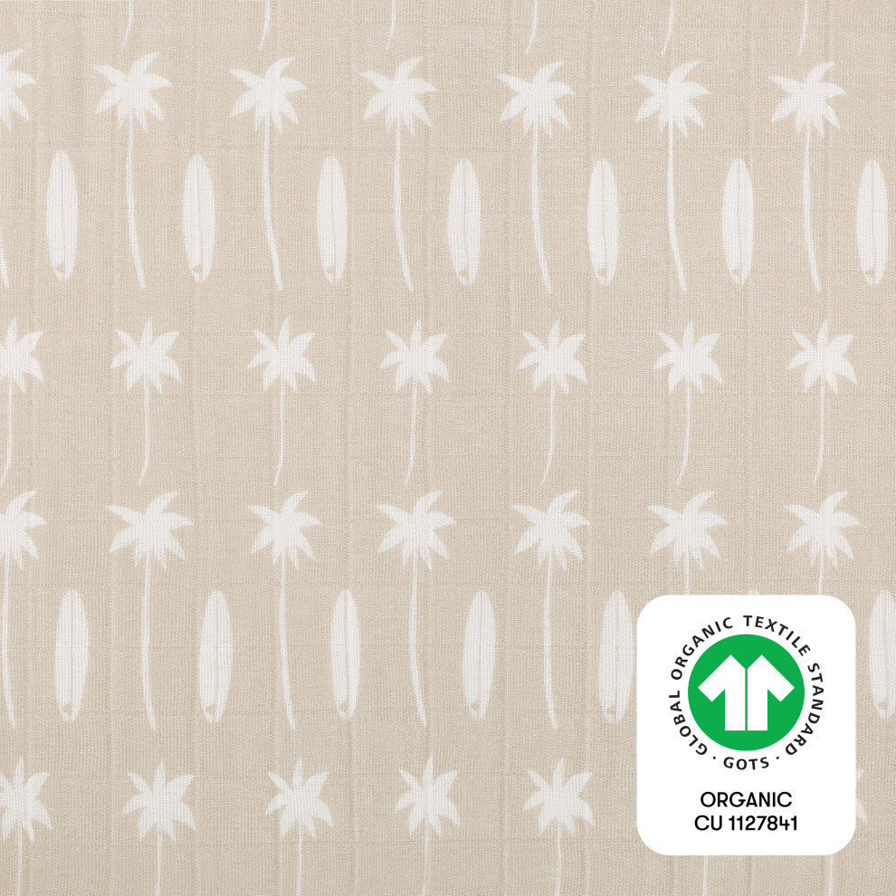 Mini Crib Sheet, GOTS Certified Organic Muslin Cotton, Beach Bum