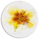 Yellow Flower Sketch On White, Flower Round Wall Art, 11"