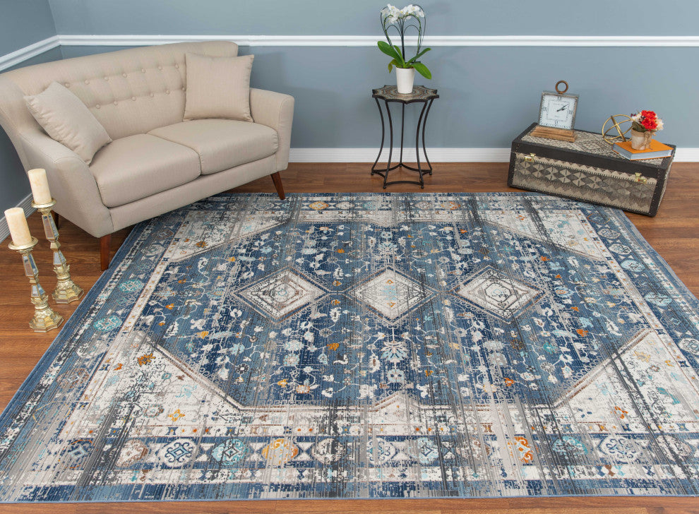 Noori Rug Low-Pile Greg Blue/Ivory Rug