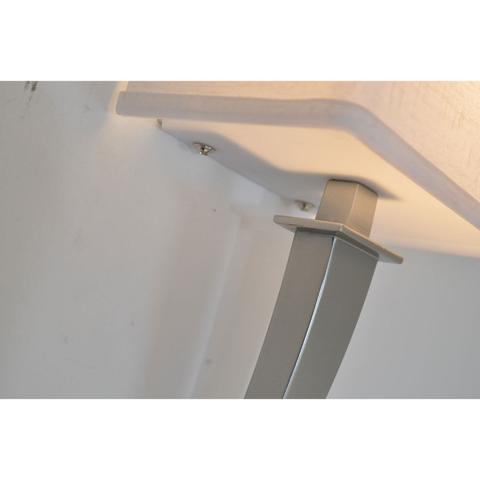 Sheridan Single Arm LED Sconce, Satin Nickel Finish, Linen Acrylic Shade