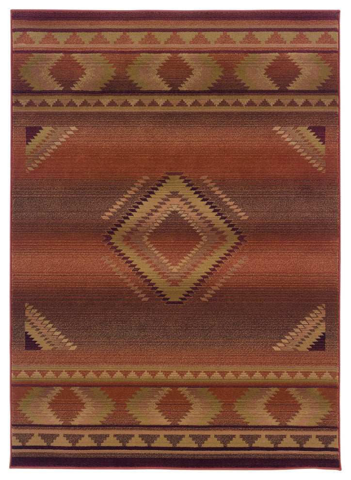 Oriental Weavers Generations Red/Beige Southwest/Lodge Indoor Area Rug 4'X5'9"