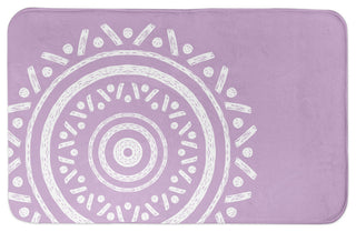Simple Purple Boho Circle 21x34 Bath Mat