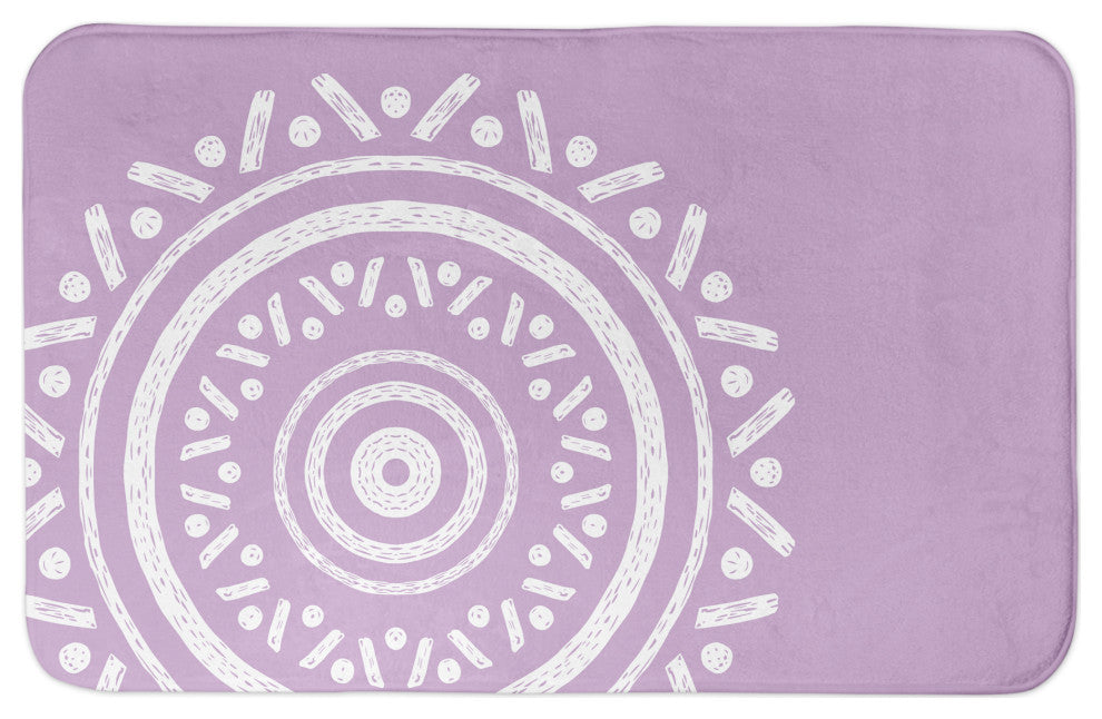 Simple Purple Boho Circle 21x34 Bath Mat