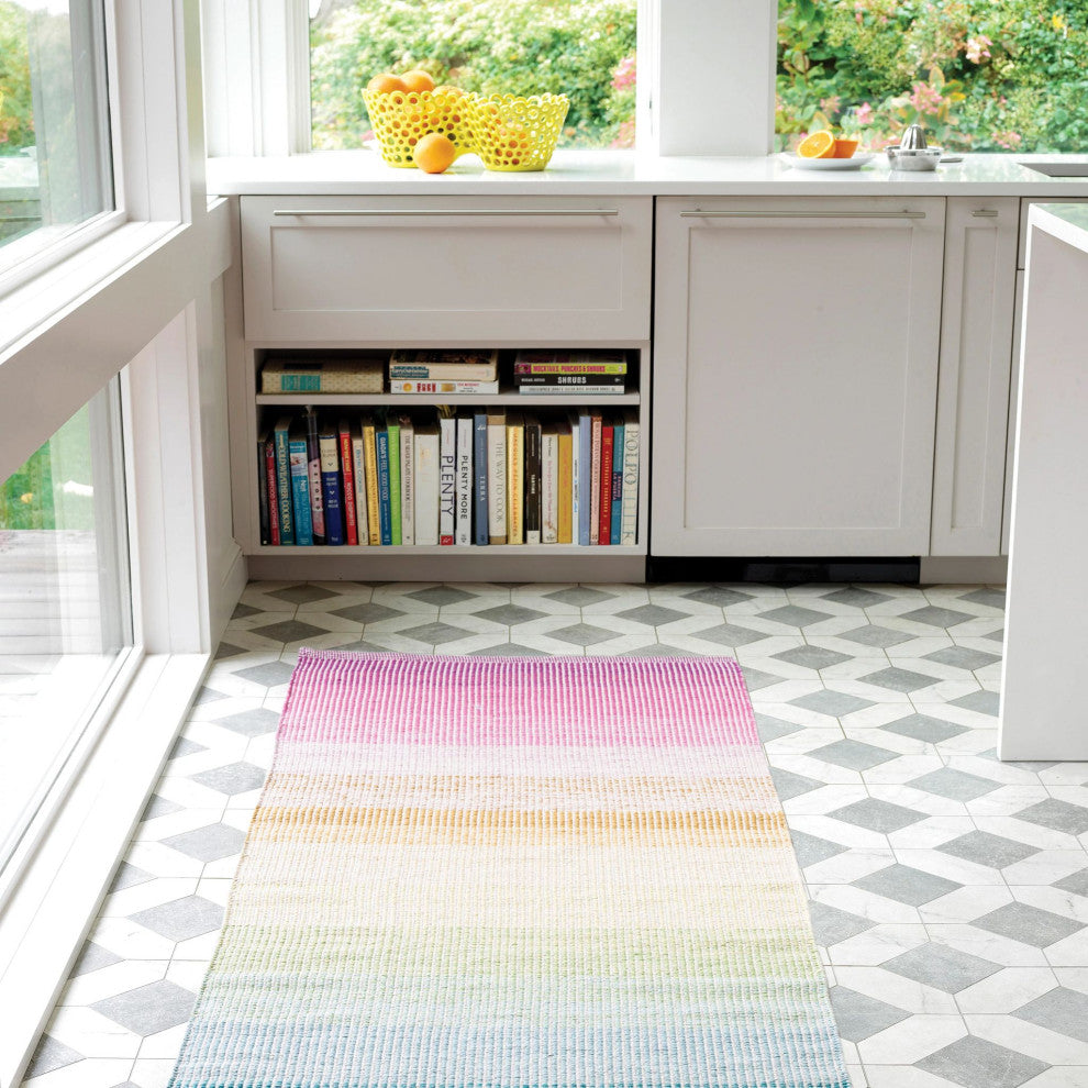 Dash & Albert Watercolor Horizon Handwoven Cotton Rug, Multi, 4' x 6'