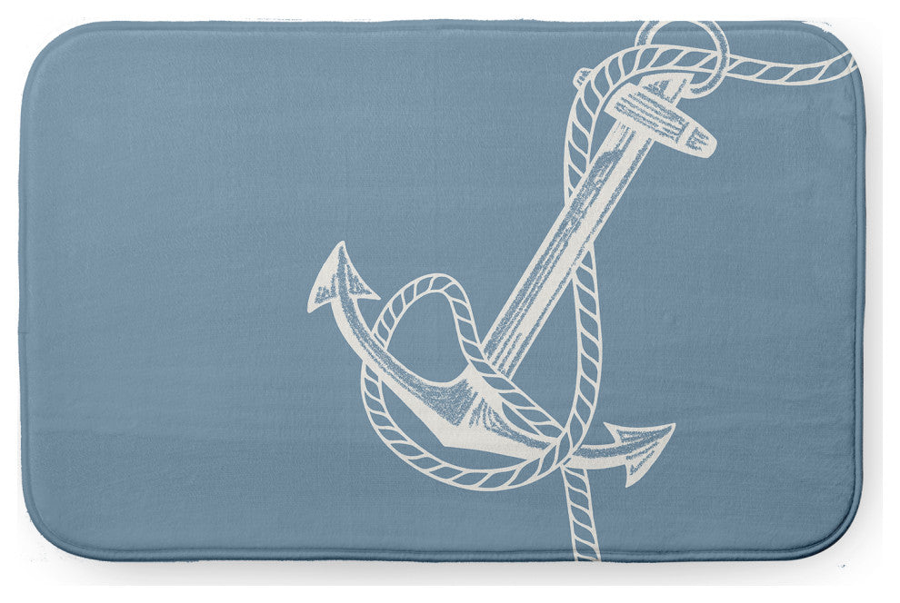 34" x 21" Anchored Bathmat, Dusty Smoke