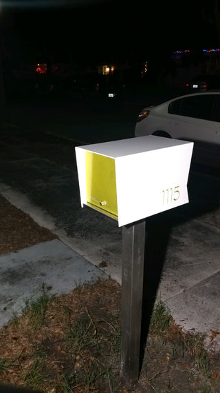The RetroBox with Locking doors. Modern Pole Mounted Mailbox, Pole not included.