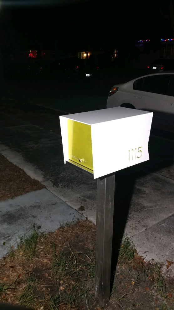 The RetroBox with Locking doors. Modern Pole Mounted Mailbox, Pole not included.