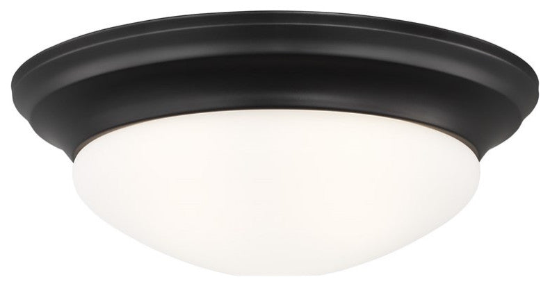 Sea Gull Nash 2-Light Flush Mount Midnight Black