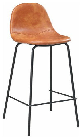 Jimmy Modern Kitchen Island Counter Stool 26" H-PU (Set of Two), Orange