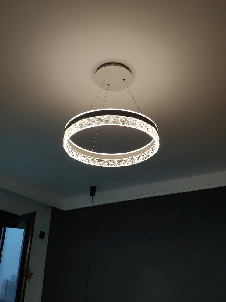 Chatel-Saint-Denis | Crystal Chandelier in the Shape of Ring, Black, Remote Dimming