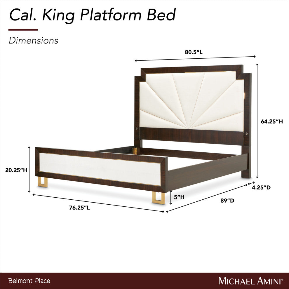 Belmont Place Cal. King Panel Bed Cream/Espresso