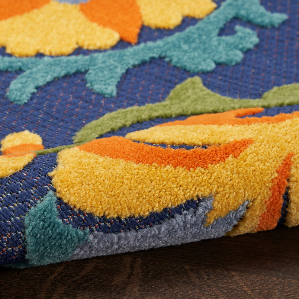 Nourison Aloha 6' x 9' Navy Multicolor Outdoor Area Rug