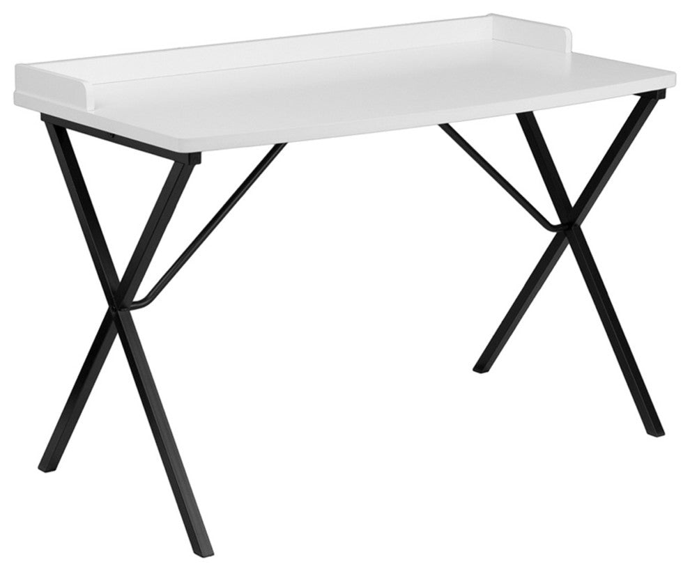 Office Table Desk, Flint, Small, White