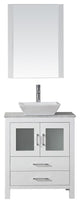 Virtu Dior 24" Single Bathroom Vanity, White With Faucet and Mirror