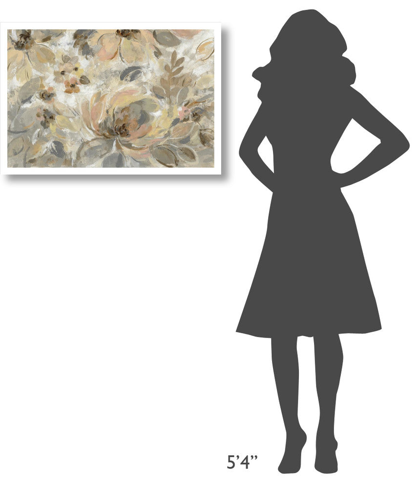 "Ivory Floral" Digital Paper Print by Silvia Vassileva, 32"x22"