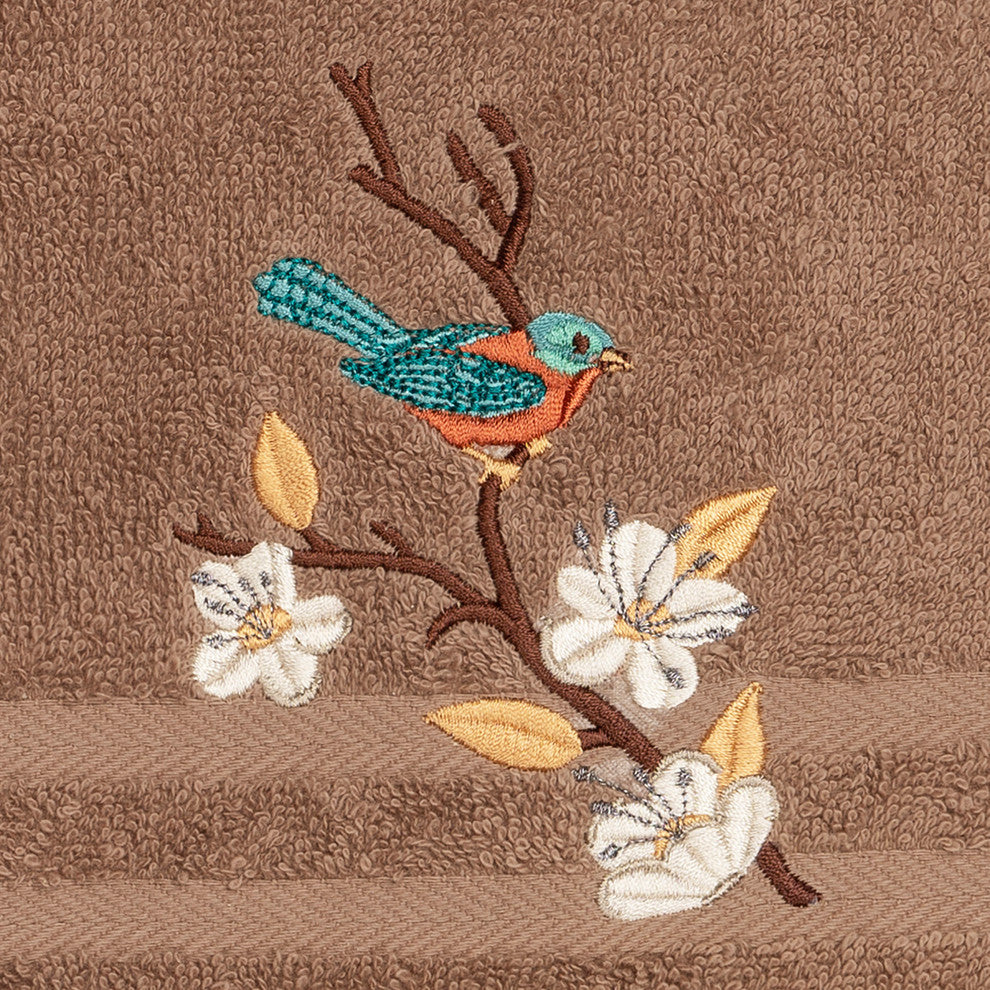 Linum Home Textiles Spring Time Embellished, Latte, Embellished Towel, 8-Piece S