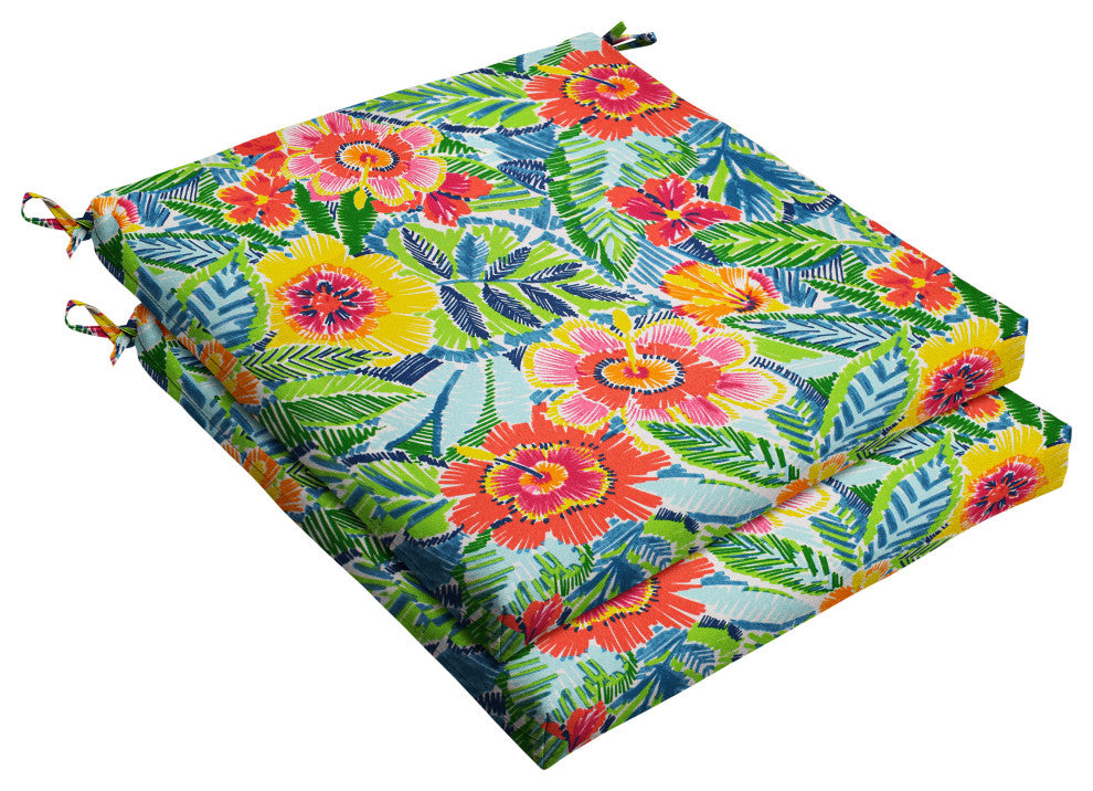 Sorra Home Pensacola Multi Chair Cushion, Set of 2, 19"x19"x2.5"