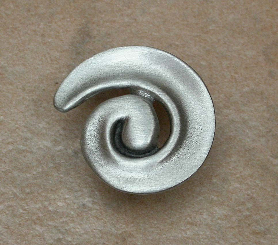 Spiral Swirl Knob, Antique Brass