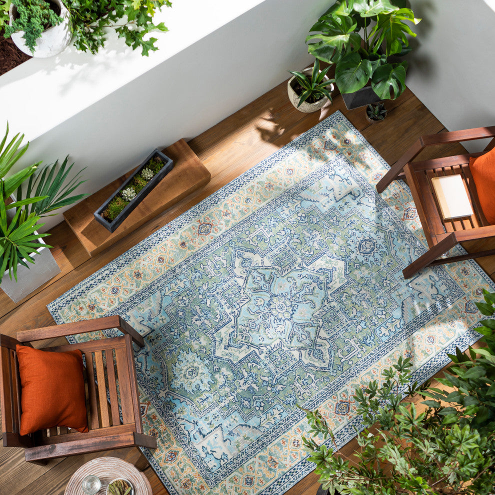 Bodrum BDM-2335 Traditional Green 8'10"x12' Area Rug