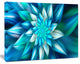 Huge Blue Fractal Flower, Floral Canvas Art Print, 20"x12"