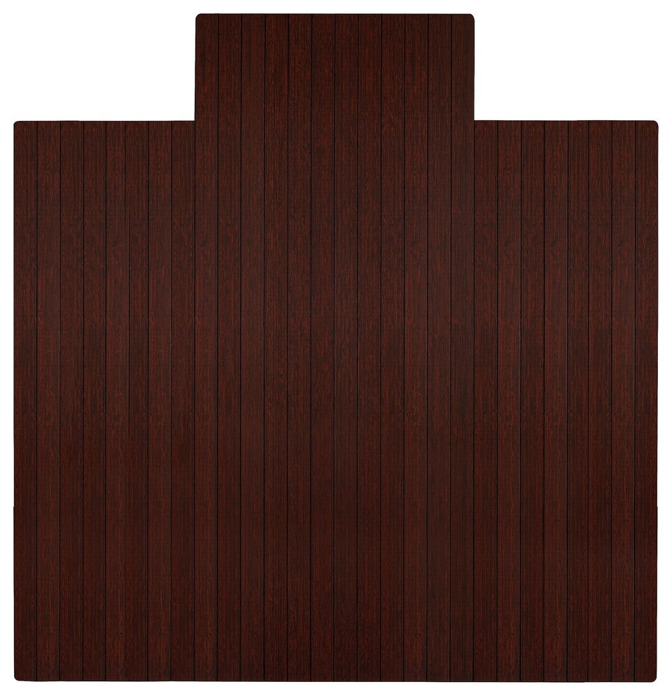 Jovert Bamboo Roll-Up Chair Mat, Dark Cherry, With Lip, 55"x57"