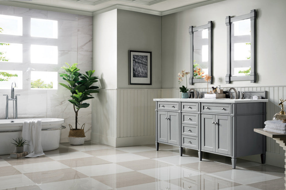 James Martin 650-V72-UGR-3ENC 72" Urban Gray Double Vanity w/ 3 CM Quartz Top