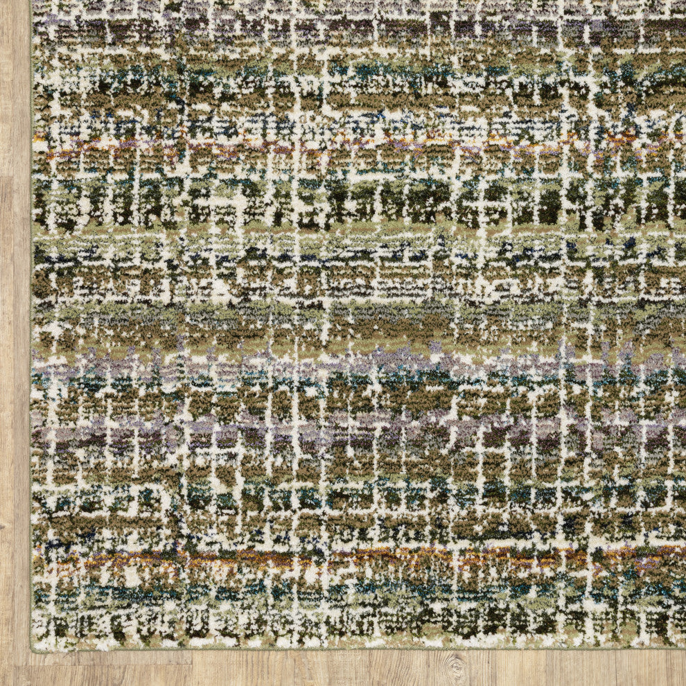 Aegina Gridwork Plaid Green/Multi Area Rug 7'10" x 10'10"