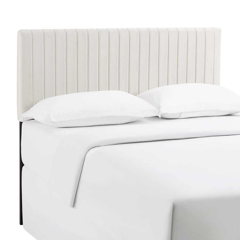 Ivory Keira King/California King Performance Velvet Headboard