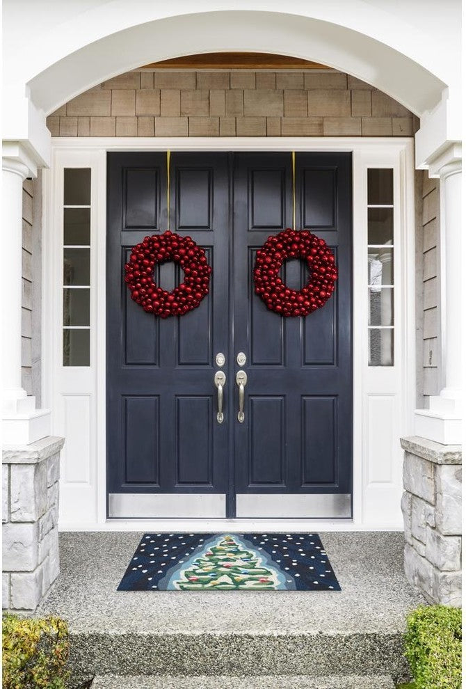 Frontporch Xmas Tree Indoor/Outdoor Rug Midnight 2'x3'